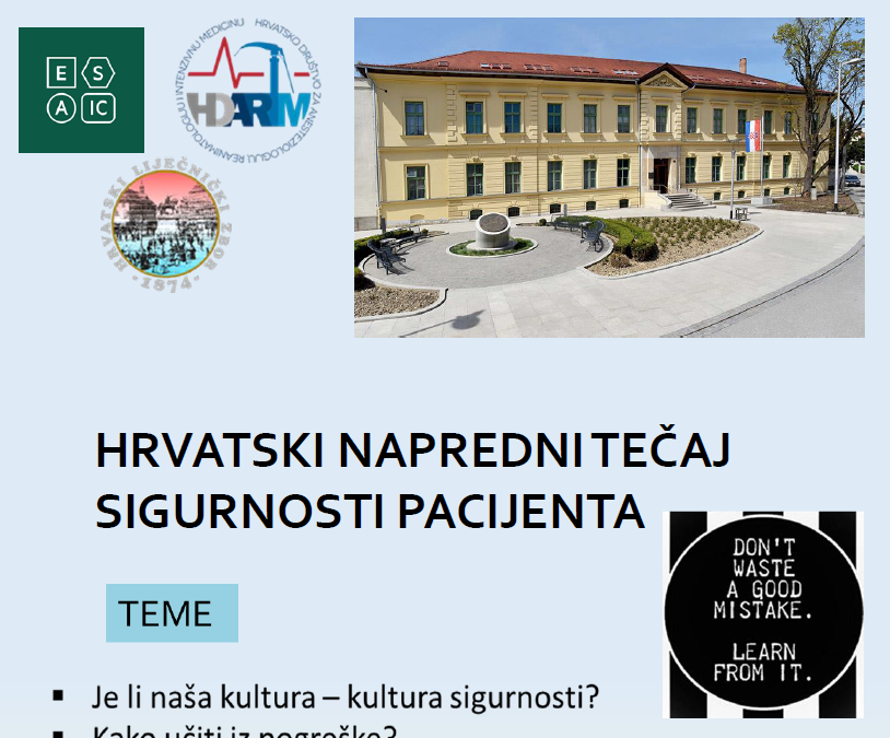 NAJAVA 3. Hrvatskog tečaja sigurnosti pacijenta